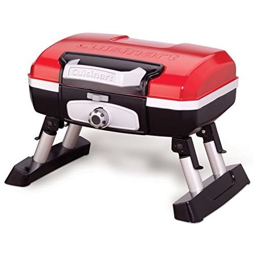  Cuisinart CGG-180T Petit Gourmet Portable Tabletop Propane Gas Grill, Red