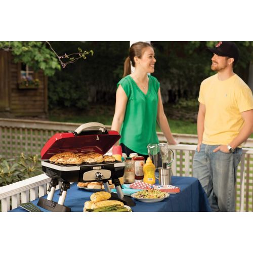  Cuisinart CGG-180T Petit Gourmet Portable Tabletop Propane Gas Grill, Red