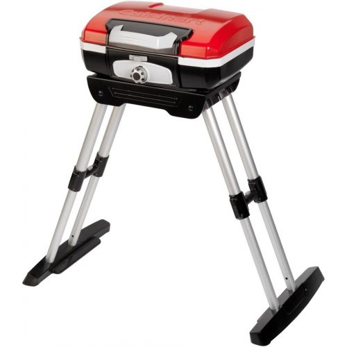  Cuisinart CGG-180 CGG180 Propane, 31.5 H x 16.5 W x 16 L, Petit Gourmet Portable Gas Grill with VersaStand, Red