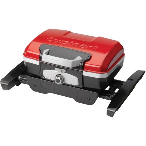  Cuisinart CGG-180 CGG180 Propane, 31.5 H x 16.5 W x 16 L, Petit Gourmet Portable Gas Grill with VersaStand, Red