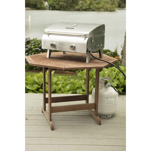  Cuisinart CGG-306 Chefs Style Propane Tabletop Grill, Two-Burner, Stainless Steel & CFGS-222 Take Along Grill Stand