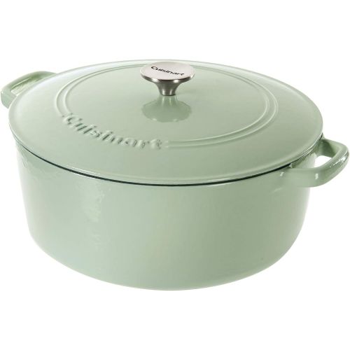  Cuisinart Cast Iron Casserole, Mint Green, 7 Quart