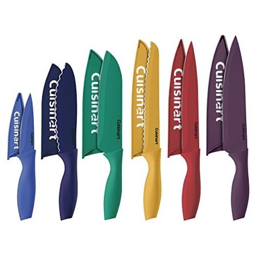  Cuisinart C55-12PCKSAM 12 Piece Color Knife Set with Blade Guards (6 knives and 6 knife covers), Jewel - Amazon Exclusive