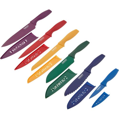  Cuisinart C55-12PCKSAM 12 Piece Color Knife Set with Blade Guards (6 knives and 6 knife covers), Jewel - Amazon Exclusive