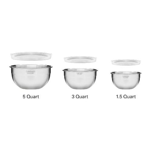  Cuisinart CTG-00-SMB Stainless Steel Mixing Bowls with Lids, Set of 3