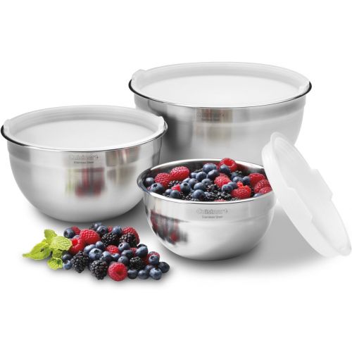  Cuisinart CTG-00-SMB Stainless Steel Mixing Bowls with Lids, Set of 3