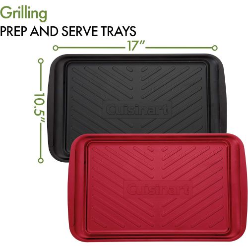  Cuisinart CPK-200 Grilling Prep and Serve Trays, Black and Red
