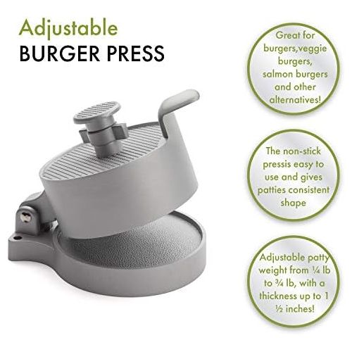  Cuisinart CABP-300 Adjustable Burger Press, Makes 1/4lb to 3/4lb Patties