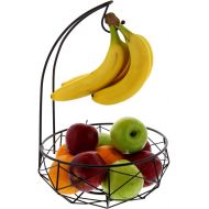 Cuisinart Stainless Steel Fruit Basket with Banana Hanger, Matte Black - Perfect Fruit Storage Basket with Banana Holder to Showcase and Organize Fresh Produce on Kitchen Counterto