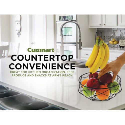  Cuisinart Stainless Steel Fruit Basket with Banana Hanger, Matte Black - Perfect Fruit Storage Basket with Banana Holder to Showcase and Organize Fresh Produce on Kitchen Counterto