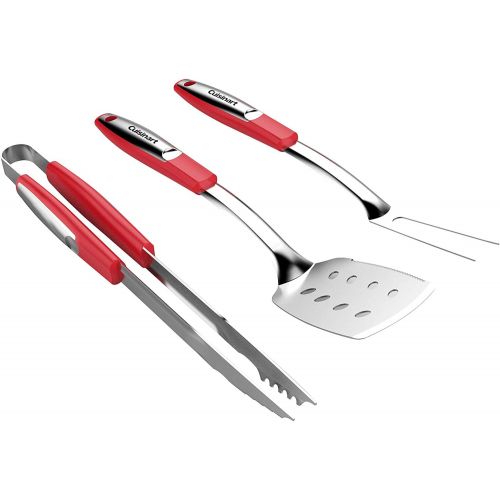  Cuisinart CGS-233RD Grilling Tool Set, 3-Piece, Red