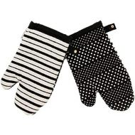 Cuisinart Reversible Print Oven Mitts, 2pk - Heat Resistant Oven Gloves Provide Protection and Safe Insulation to Handle Hot Kitchen Items - Non Slip Oven Mitt Set with Hanging Loo
