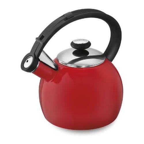  Cuisinart Omni Porcelain Enamel on Steel Tea Kettle, Red