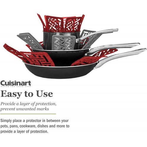  Cuisinart Pot and Pan Protectors- 5pk, Prevents Cookware from Getting Scratches and Scrapes, Thick Felt Cookware Protectors, Pot Protector Pads Protecting from Damage during Storag