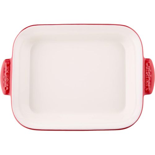  Cuisinart Chefs Classic Ceramic Bakeware-2 Quart Medium Rectangular Baker, Red