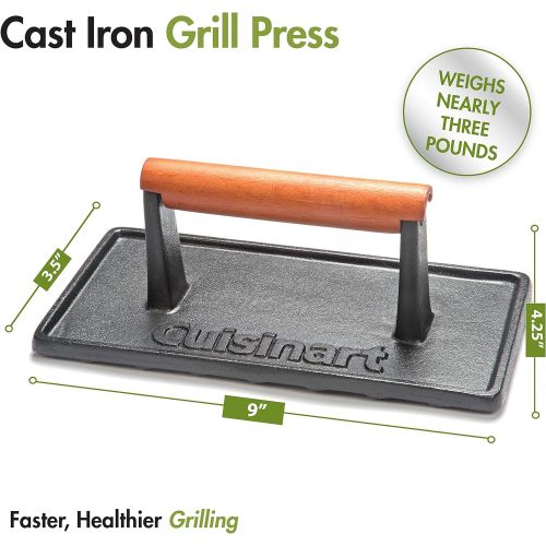  Cuisinart CGPR-221, Cast Iron Grill Press (Wood Handle)