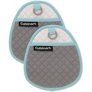 Cuisinart Quilted Silicone Pot Holders and Oven Mitts with Soft Insulated Pockets, 2pk - Heat Resistant Hot Pads, Potholder, Trivets with Non-Slip Grip to Safely Handle Hot Cookwar