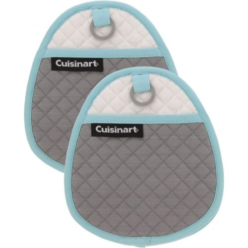  Cuisinart Quilted Silicone Pot Holders and Oven Mitts with Soft Insulated Pockets, 2pk - Heat Resistant Hot Pads, Potholder, Trivets with Non-Slip Grip to Safely Handle Hot Cookwar