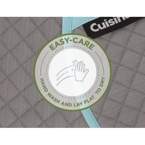  Cuisinart Quilted Silicone Pot Holders and Oven Mitts with Soft Insulated Pockets, 2pk - Heat Resistant Hot Pads, Potholder, Trivets with Non-Slip Grip to Safely Handle Hot Cookwar