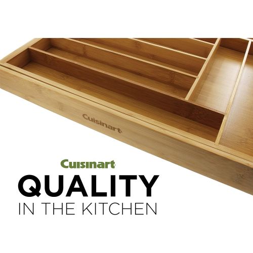  Cuisinart Bamboo Utensil Drawer Organizer  This Expandable Silverware Organizer Has 9 Compartments  Keep Flatware and Utensils Organized  Adjustable Width Up to 21.6 Inches