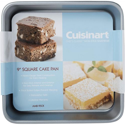  Cuisinart 9-Inch Chefs Classic Nonstick Bakeware Square Cake Pan, Silver