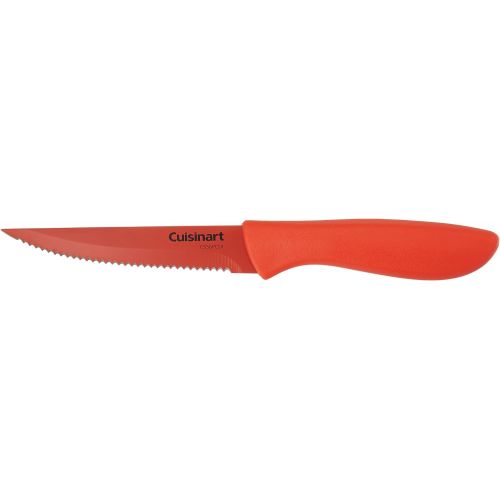  Cuisinart C55-6PCSR Advantage Color Collection 6-Piece Ceramic Coated Steak Knife Set, Red