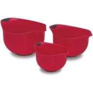 Cuisinart Set of 3 BPA-free Mixing Bowls, Red