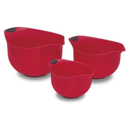  Cuisinart Set of 3 BPA-free Mixing Bowls, Red