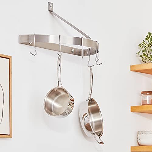  Cuisinart Chefs Classic Half-Circle Wall-Mount Pot Rack, Brushed Stainless