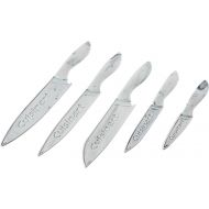 Cuisinart C55-10PWM 10 Piece Ceramic Coated Faux White Marble Stainless Steel Sharp Cutlery Kitchen Knife Set with Blade Guards