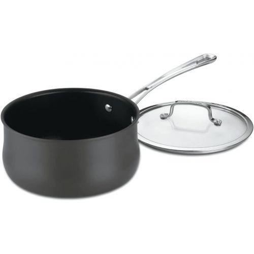  Cuisinart Contour Hard Anodized 1-Quart Saucepan with Cover,Black