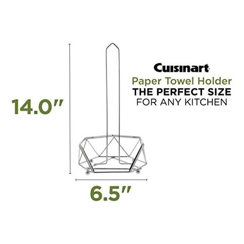  Cuisinart Stainless Steel Paper Towel Holder with Triangular Geometric Base and Elevated Rounded Feet for Stability, Countertop Paper Towel Dispenser, Fits Any Size Kitchen Towel R