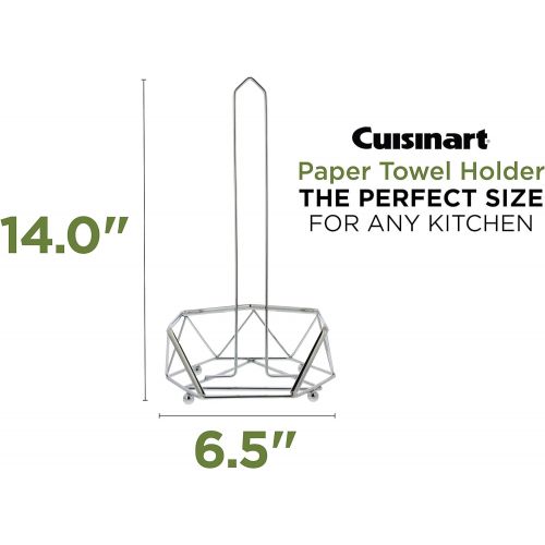  Cuisinart Stainless Steel Paper Towel Holder with Triangular Geometric Base and Elevated Rounded Feet for Stability, Countertop Paper Towel Dispenser, Fits Any Size Kitchen Towel R