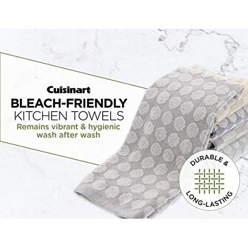  Cuisinart 100% Cotton Kitchen Hand Towels, 2pk - Soft and Absorbent Kitchen Towels Perfect for Drying Dishes and Hands-Hygienic Bleachable Kitchen Towels Perfect for Everyday Use,