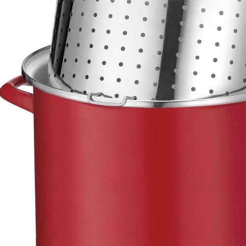  Cuisinart Chefs Classic Enamel on Steel Stockpot with Cover, 12-Quart, Red