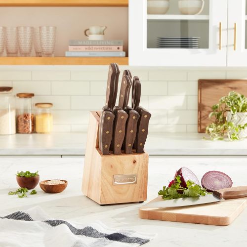  Cuisinart C55W-14PCB Advantage Cutlery 14-Piece Triple Rivet Walnut Knife Block Set