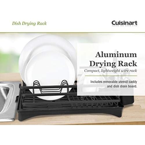  Cuisinart Aluminum Rust Proof Dish Drying Rack Includes Wire Dish Drying Rack Removable Tray with Swivel Draining Spout, and Utensil Caddy, Kitchen Counter Organizer- Copper- 16 x