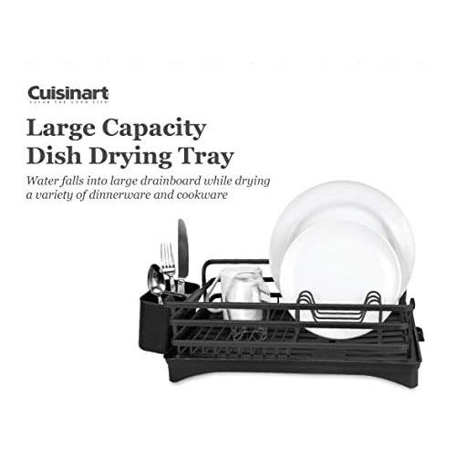  Cuisinart Aluminum Rust Proof Dish Drying Rack Includes Wire Dish Drying Rack Removable Tray with Swivel Draining Spout, and Utensil Caddy, Kitchen Counter Organizer- Copper- 16 x