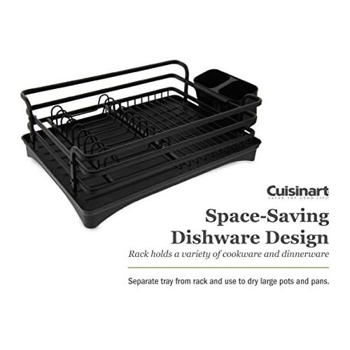  Cuisinart Aluminum Rust Proof Dish Drying Rack Includes Wire Dish Drying Rack Removable Tray with Swivel Draining Spout, and Utensil Caddy, Kitchen Counter Organizer- Copper- 16 x