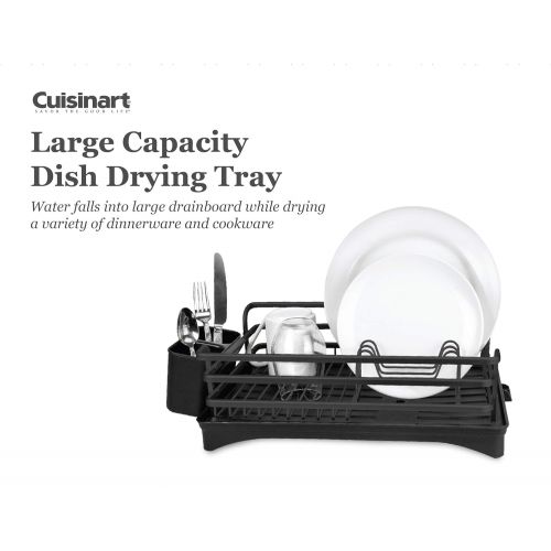  Cuisinart Aluminum Rust Proof Dish Drying Rack Includes Wire Dish Drying Rack Removable Tray with Swivel Draining Spout, and Utensil Caddy, Kitchen Counter Organizer- Copper- 16 x