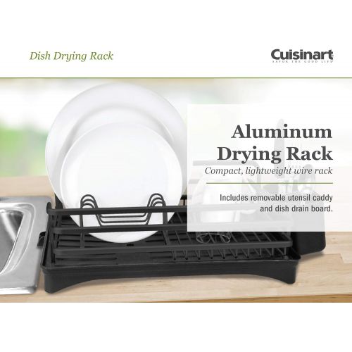  Cuisinart Aluminum Rust Proof Dish Drying Rack Includes Wire Dish Drying Rack Removable Tray with Swivel Draining Spout, and Utensil Caddy, Kitchen Counter Organizer- Copper- 16 x