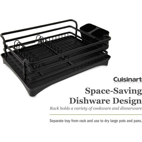  Cuisinart Aluminum Rust Proof Dish Drying Rack Includes Wire Dish Drying Rack Removable Tray with Swivel Draining Spout, and Utensil Caddy, Kitchen Counter Organizer- Copper- 16 x