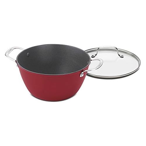  Cuisinart CastLite Non-Stick Cast Iron Dutch Oven with Cover, 5.25-Quart, Red