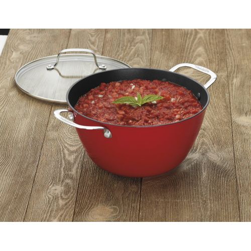  Cuisinart CastLite Non-Stick Cast Iron Dutch Oven with Cover, 5.25-Quart, Red