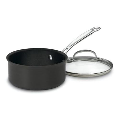  Cuisinart Chefs Classic Nonstick Hard-Anodized 2-Quart Saucepan with Lid,Black