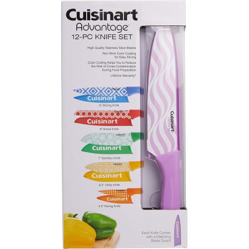  Cuisinart C55-12PR2 Advantage Color Collection 12-Piece Printed Color Cutlery Set, Multicolor