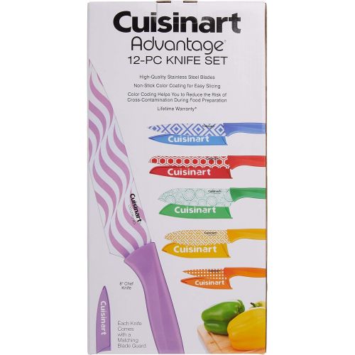  Cuisinart C55-12PR2 Advantage Color Collection 12-Piece Printed Color Cutlery Set, Multicolor