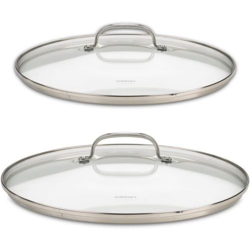  Cuisinart 71-2228CG Chefs Classic Stainless 2-Piece Glass Lid Set,9 & 11 Glass covers