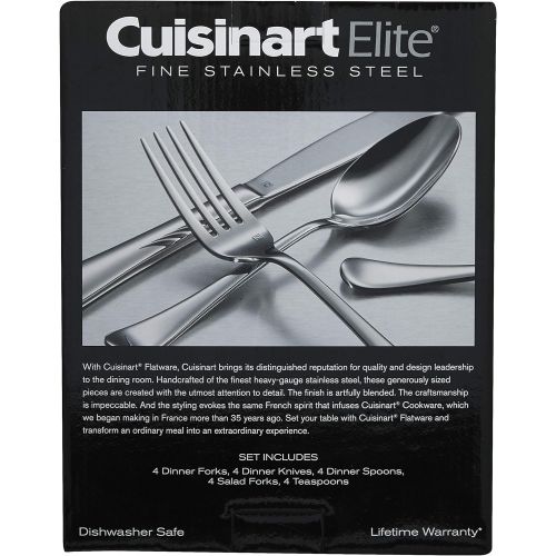  Cuisinart 20 Piece, Trevoux flatware set, Silver