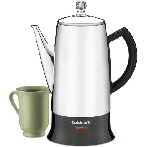  Cuisinart PRC-12 Classic 12-Cup Stainless-Steel Percolator, Black/Stainless